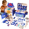 4B33385D-4B90-4DDE-9F19-51CC4E939D20 Kit de Bricolage pour Enfants 233 Pièces, Perceuse Électrique, Casque & Outils