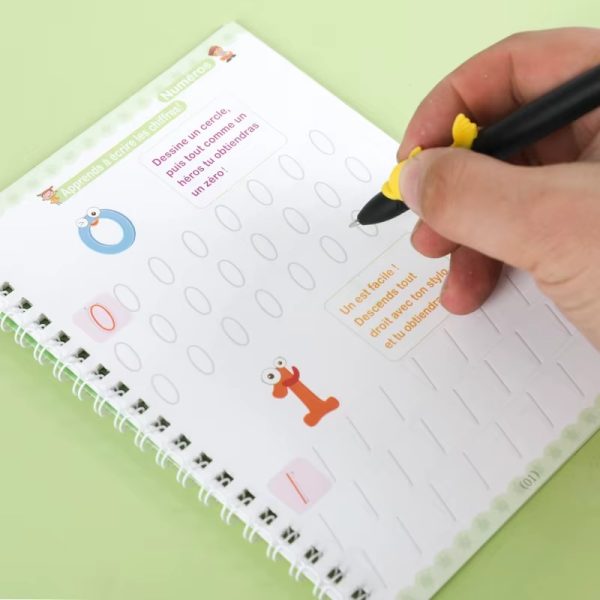 ✍️ Cahier magique réutilisable en français et en arabe – Apprentissage de l’écriture, chiffres & dessins pour enfants