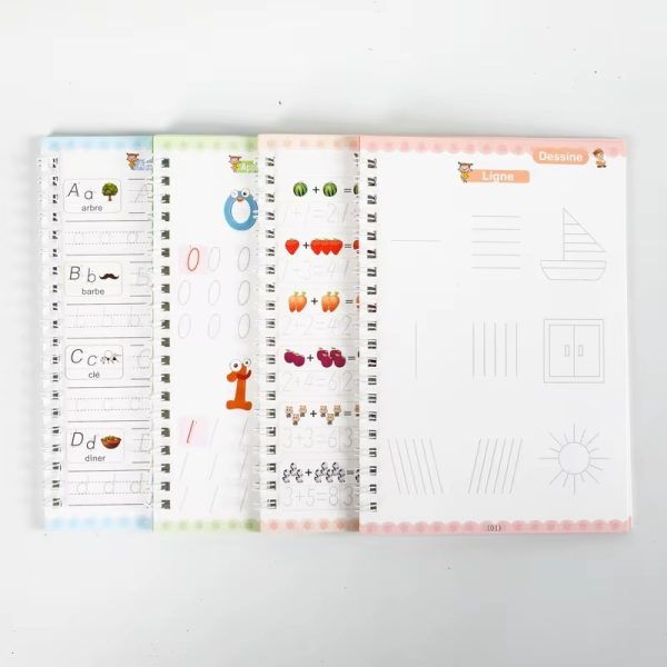 ✍️ Cahier magique réutilisable en français et en arabe – Apprentissage de l’écriture, chiffres & dessins pour enfants