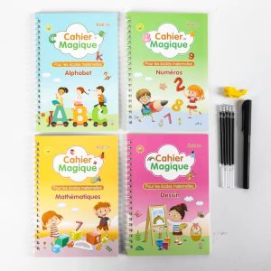 ✍️ Cahier magique réutilisable en français et en arabe – Apprentissage de l’écriture, chiffres & dessins pour enfants