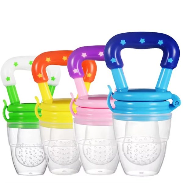 Distributeur de nourriture en silicone – Cuillère et tétine grignoteuse – Repas faciles et sûrs pour bébé